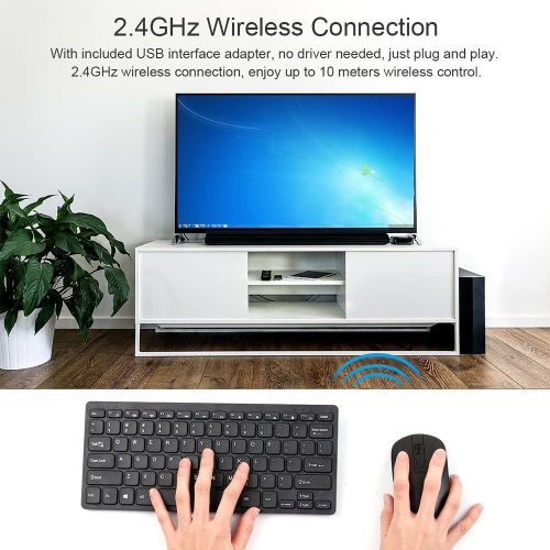 2.4G Wireless Keyboard And Mouse Set Combo - Black/White