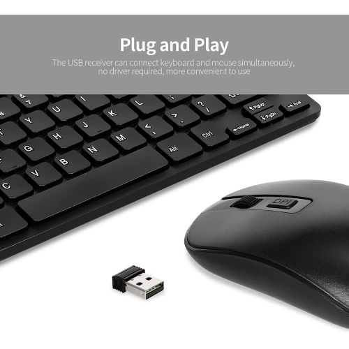 2.4G Wireless Keyboard And Mouse Set Combo - Black/White
