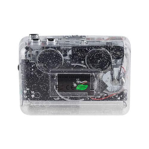 Transparent Cassette Player Multifunction Auto Reverse Retro Tape Recorder Compatible with Windows XP Win7 Win 8 Win10,Transparent Style NO5246