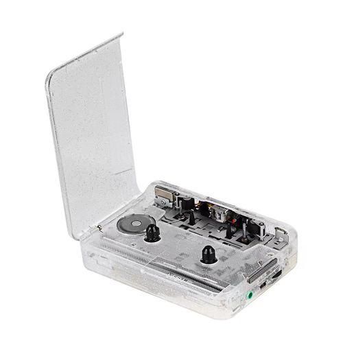 Transparent Cassette Player Multifunction Auto Reverse Retro Tape Recorder Compatible with Windows XP Win7 Win 8 Win10,Transparent Style NO5246