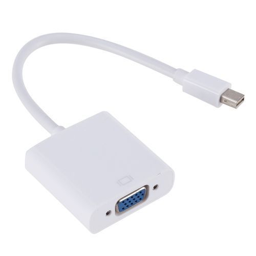 For MacBook Air Pro Mini Thunderbolt Mini DisplayPort Display Port Mini DP To VGA Cable Adapter 1080P for HDTV Monitor- White
