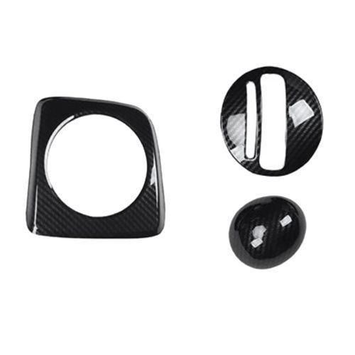 915 Generation 3Pcs AT Car Carbon Fiber Gear Shift Panel Cover Frame Trim
