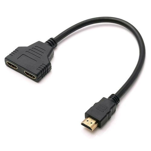 HDMI (Male) to Dual HDMI (Female) Splitter Adapter - Black