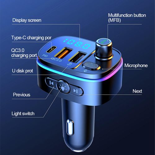 Car Bluetooth V5.0 FM  Mp3 Player  .0
