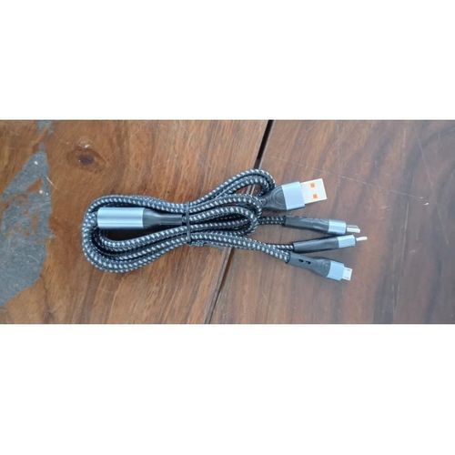 3 in 1 metal braided fast charging line