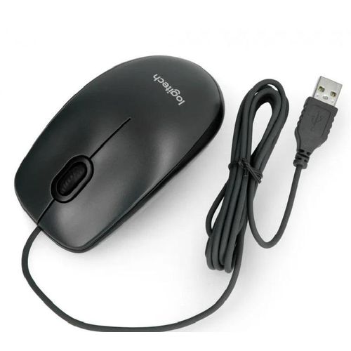 Logitech M90 Usb Wired Mouse Ergonomic Design-Black