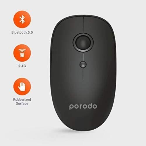 Porodo 2 In 1 Wireless Bluetooth Mouse - Black