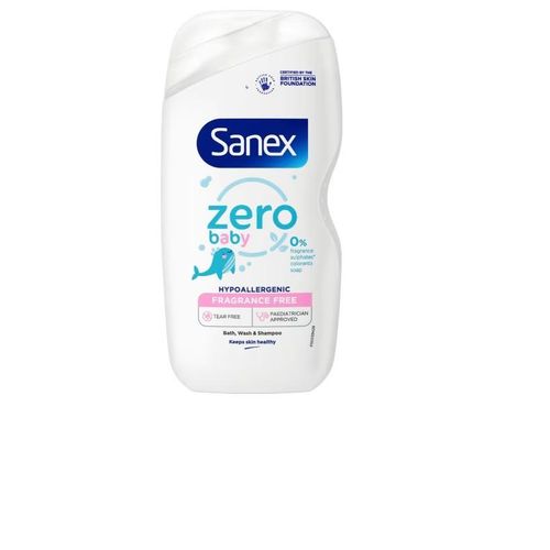 Sanex Zero% Hypoallergenic Baby Bath Foam & Shampoo, 450ml