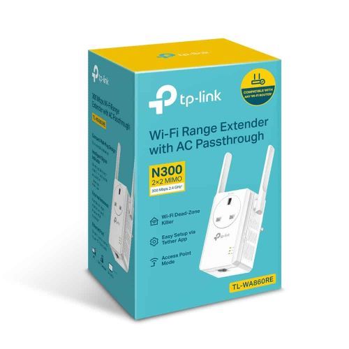 TP Link N300 Wi-Fi Range Extender with Pass-Through Outlet