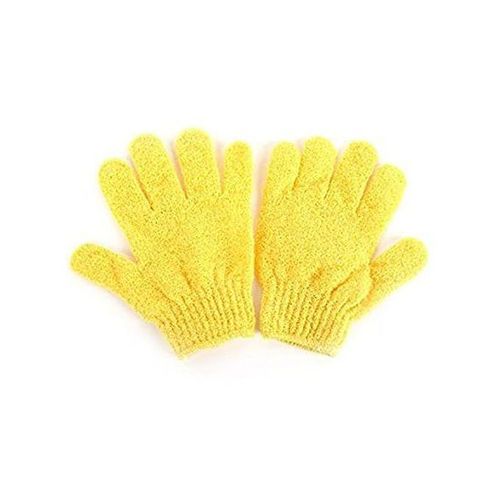 A Pair Of Exfoliating Bath Gloves - Yellow