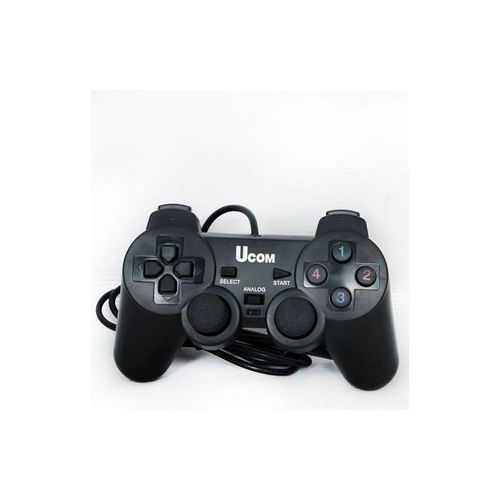 UCOM PC Twin Controller Game Pads Double Shock Vibration - Black