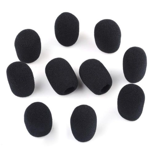 10pcs 30 x 8mm Mini Microphone Headset Windshield Foam Mic Cover Accessories NO5287