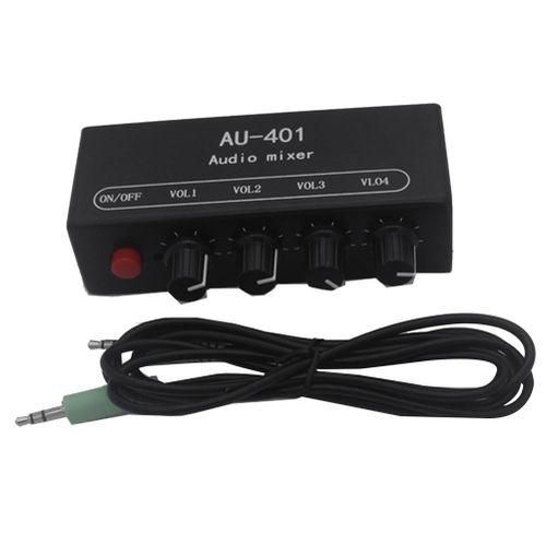 MultiSource AU401 DC 5V12V Stereo Audio Mixer 4 Input 1 O