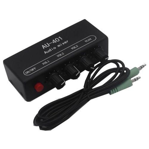 MultiSource AU401 DC 5V12V Stereo Audio Mixer 4 Input 1 O