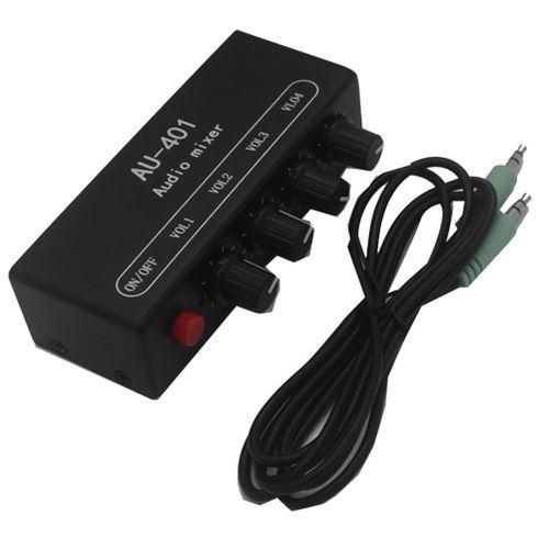 MultiSource AU401 DC 5V12V Stereo Audio Mixer 4 Input 1 O