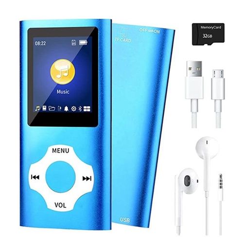 Mp3 Music Player With Bluetooth 5.0 Video/photo Viewer E-Book Player For Kids Blue