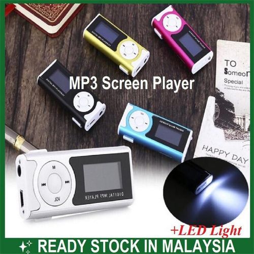 Rechargeable Mp3 Lcd Screen Music Player With Headphones Led Light Support External Micro Tf Sd Card