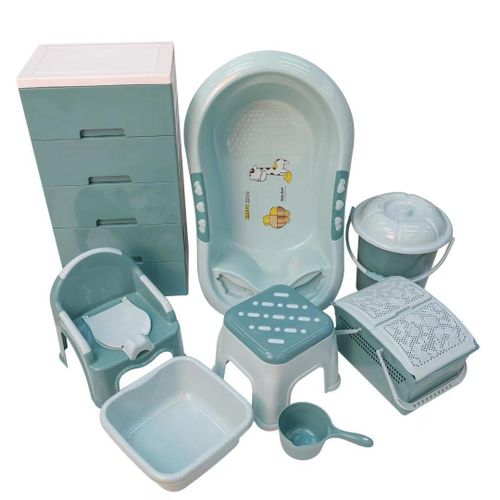 New Baby Mother Care Bathing Tube Set Baby Basin Set-Blue