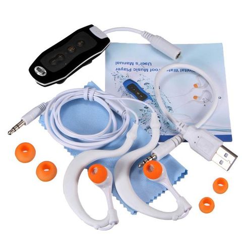 8gb Mp3 Player Swimming Underwater Diving Spa Fm Radio Waterproof Headphones Black