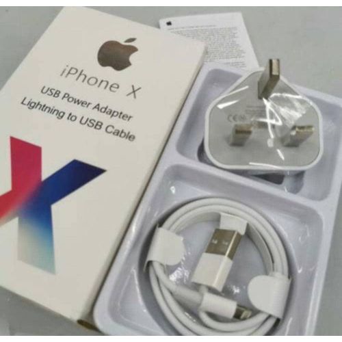 Original iPhone X Power Adapter and USB Cable - Fast Charging - MFi Certified White