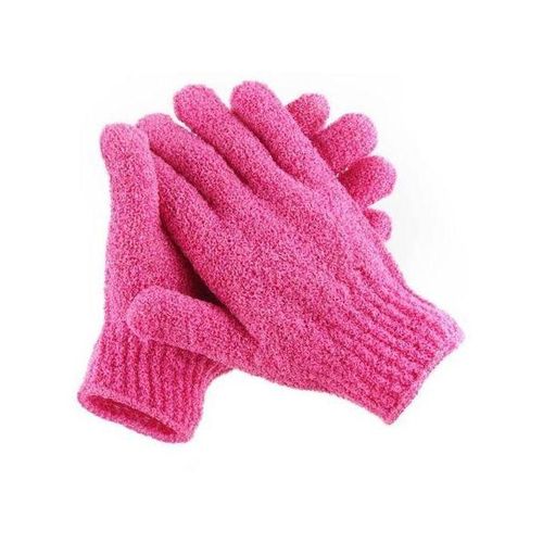 A Pair Of Exfoliating Bath Gloves -Pink