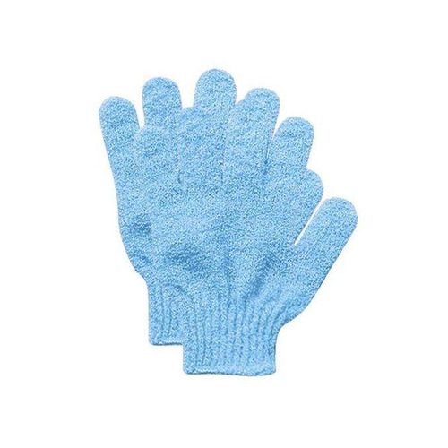 Pair Of Exfoliating Bath Shower Scrub Gloves-Blue
