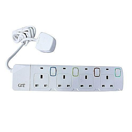 UK Switched 4 Way Extension G&T-White