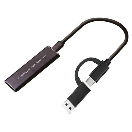 Generation M2 NVMe /SATA SSD Case 10Gbps HDD Box M2 NVME NGFF SSD to USB 31 Enclosure Dual Protocol Type-A to Type-C for M2 SSD