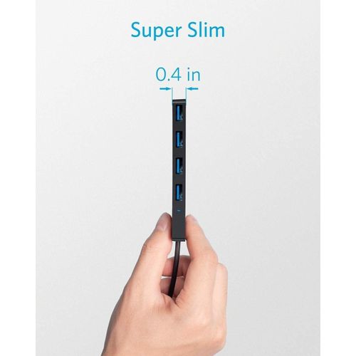 Anker 4-Port USB 3.0 Hub, Ultra-Slim With 2 Ft Extended Cable - Black