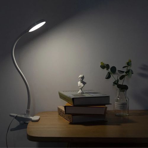 Study Table Clamp Lamp Rotatable Led Desk Usb Light For Home, Office, Study - White