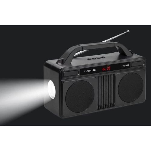 Musyl YG-A50 Wireless Bluetooth V5.0 Portable Speaker / Solar Rechargeable / Torch Light / FM Radio / USB - multicolour