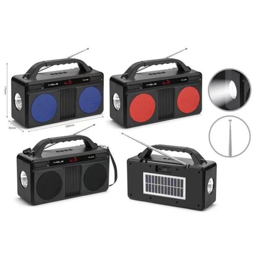 Musyl YG-A50 Wireless Bluetooth V5.0 Portable Speaker / Solar Rechargeable / Torch Light / FM Radio / USB - multicolour
