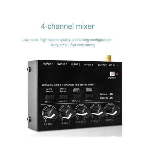 Mini Stereo Mixer MAX400 Ultralow Noise 4 Channels Mixers