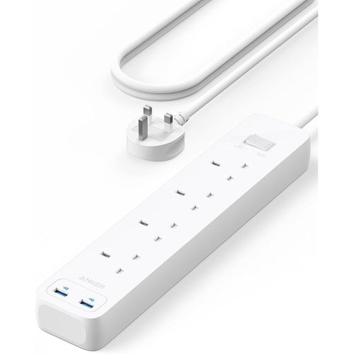 Anker PowerExtend 322 Power Surge Extension 4 in 1 With 2 USB Ports- White
