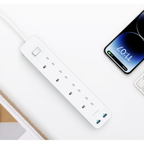 Anker PowerExtend 322 Power Surge Extension 4 in 1 With 2 USB Ports- White
