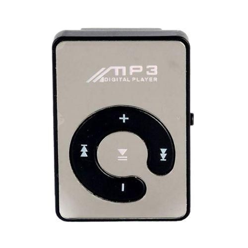 Mini Clip Sport MP3 Music Player With Mirror Surface CShape Playback Key Card Slot For Gym Sport RunningBlack