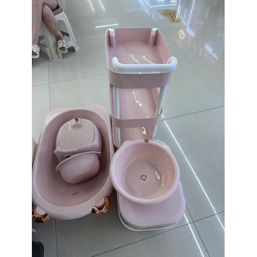 New Baby Mother Care Bathing Tube Set Baby Basin Set - Pink