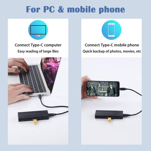 XLT M.2 NVMe SSD Enclosure Adapter Tool-Free, USB 3.2 Gen 2 10Gbps HDD Adapter MKey(B+M Key) SSD Reader, with 2 Port USB Type-A and SD/TF Cardread, Support UASP Trim for 2242/2260/2280
