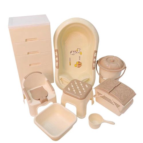 New Baby Mother Care Bathing Tube Set Baby Basin Set-Cream
