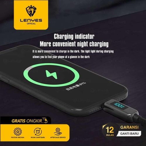 Lenyes LC102 USB C to USB C Cable 5A PD 100W LED Display Cable 4ft QC5.0 PPS Super Lightning Fast Charging Type-C Phone Nylon Braided Charger Cord 480Mbps Data- Black