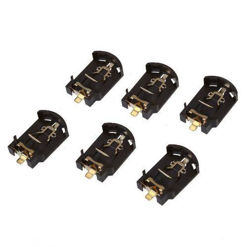 6PCS Brown Plastic Housing CR2032 Button Cell Battery