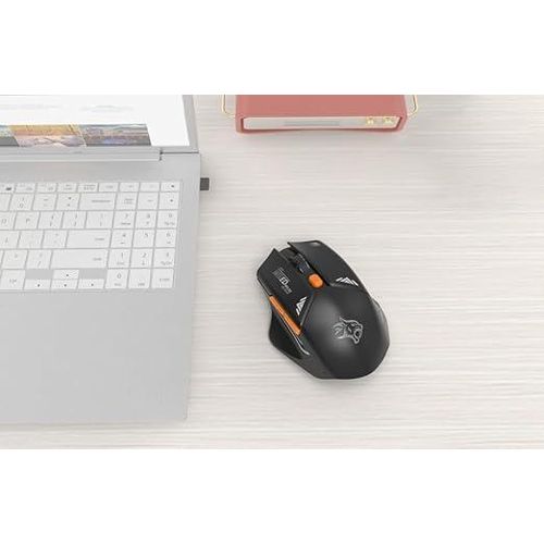 Porodo Gaming Wireless Mouse, Nano USB,DPI Levels1000/1200/1600, Power Saving Technology, Compatible with Mac,Windows, Gaming Design, Operationg Up to 10m (Black)