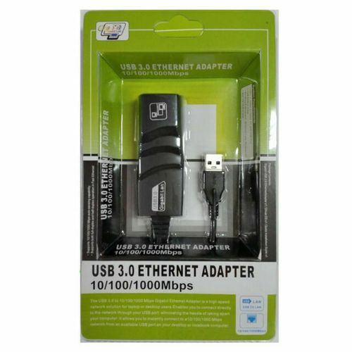 USB 3.0 Ethernet RJ45 LAN Adapter (10/100/1000) Mbps-Black
