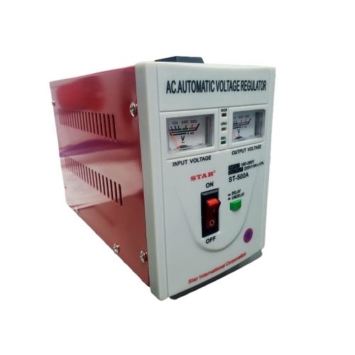 Star AC Automatic Voltage Regulator 500VA- Stabilizer- Red