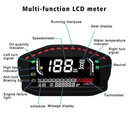 915 Generation Universal Motorcycle VA LCD Speedometer Digital Meter