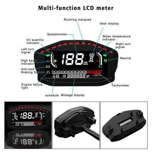 915 Generation Universal Motorcycle VA LCD Speedometer Digital Meter
