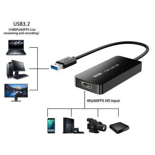 Ezcap 370 Gam Link U3 Video Capture Box 4K HD IN 1080P HD
