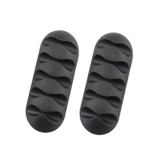 5Clip Cable Holder Silicone Cable Organizer USB Winder Management Clips Holder for Mouse Earphone Headset Etc Black