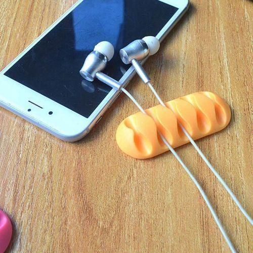 5Clip Cable Holder Silicone Cable Organizer USB Winder Management Clips Holder for Mouse Earphone Headset Etc Black