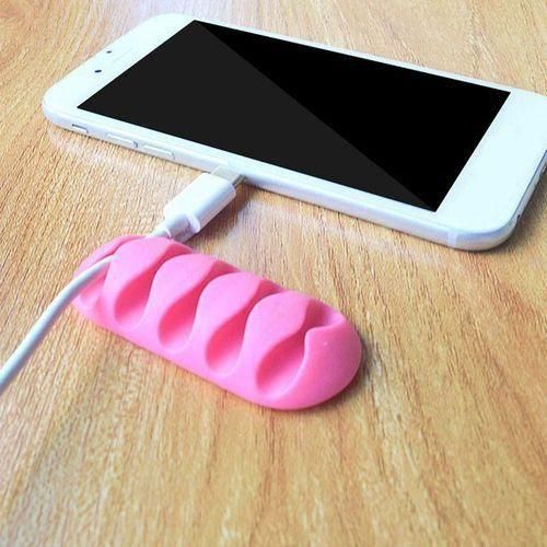 5Clip Cable Holder Silicone Cable Organizer USB Winder Management Clips Holder for Mouse Earphone Headset Etc Black